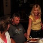 A dinner being served by a waitress in a yellow shirt at Village Kitchen in Angola, IN